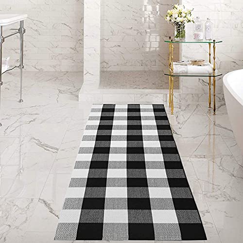 Buffalo Plaid Rug 2x6 Ft Runners for Hallways Washable Checkered Rug Cotton Kitchen Runner Carpet Runner Rugs for Entryway for Hallway Kitchen Bedroom Living Room